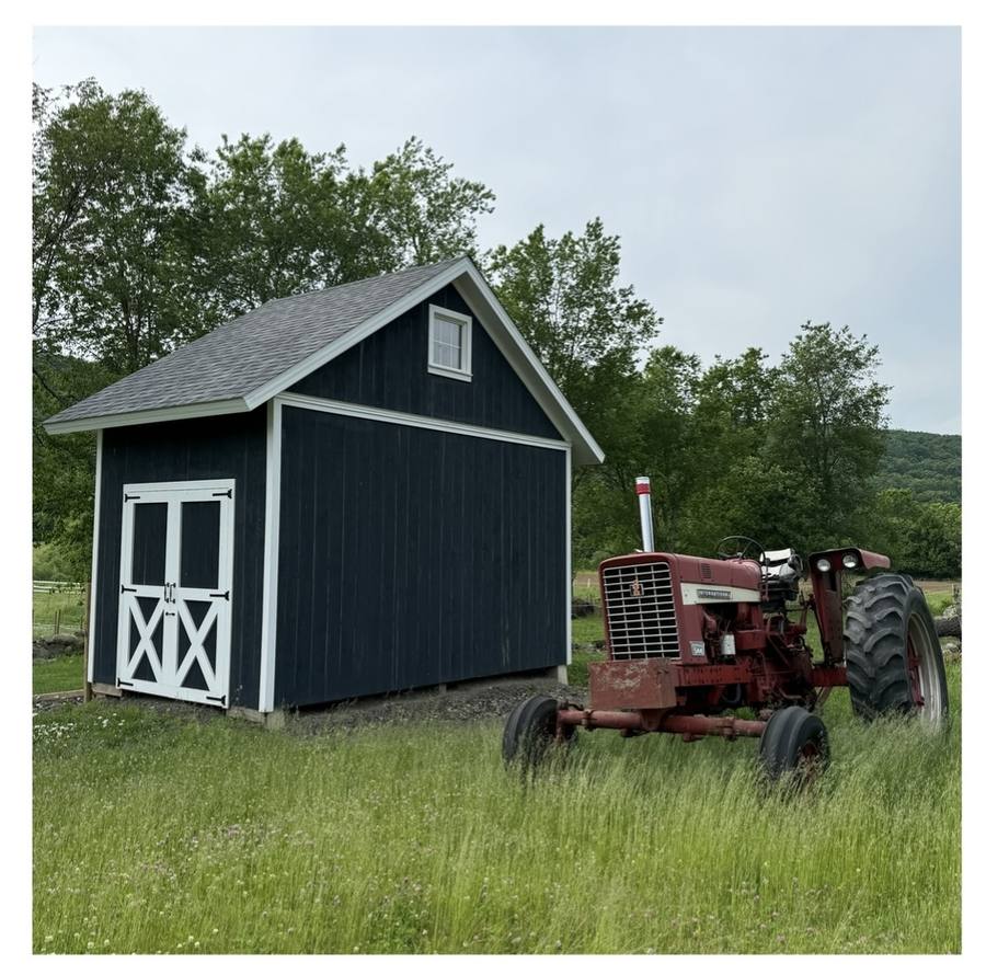 The shed and the red tractor